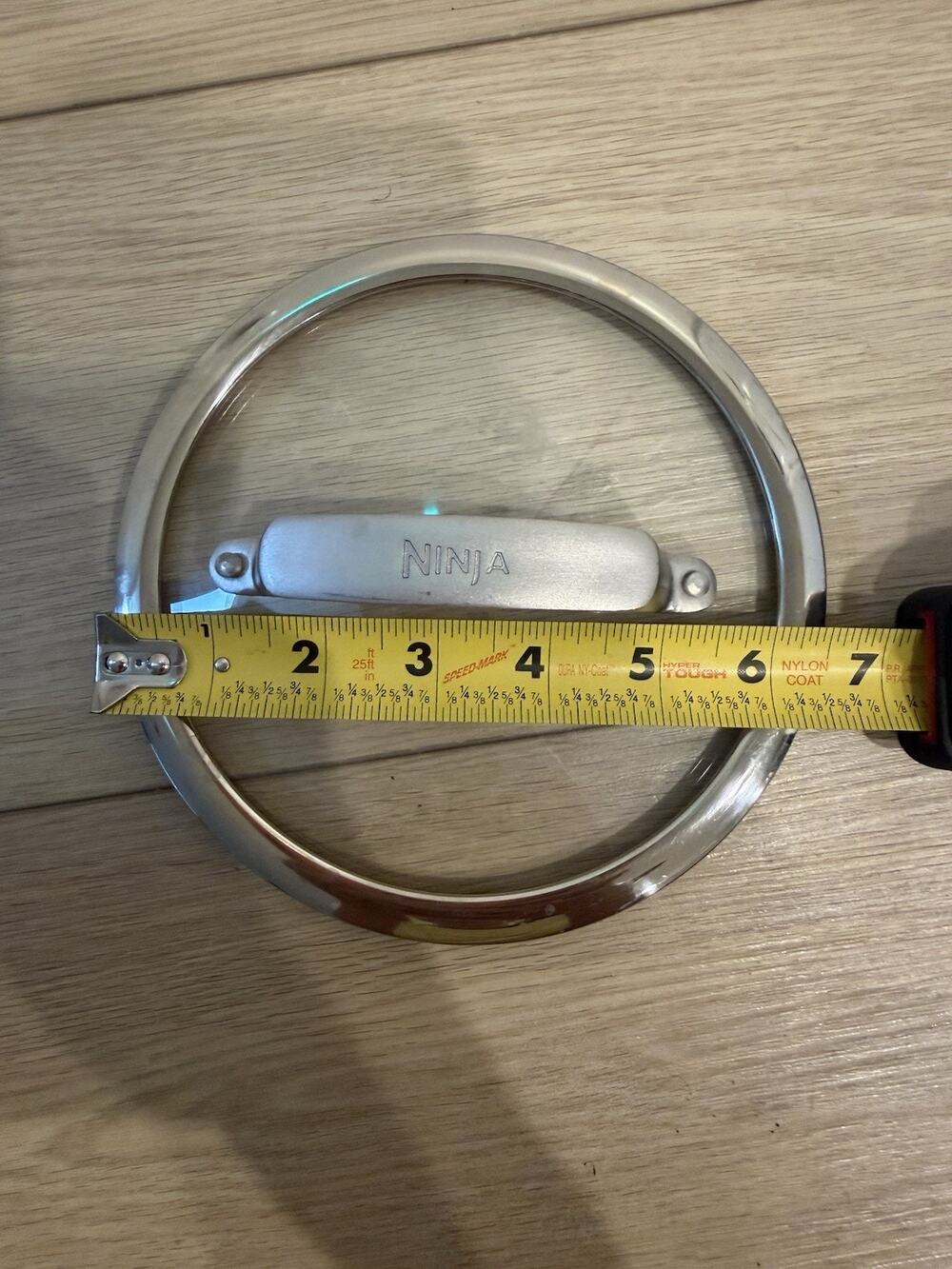 Ninja Clear Glass LID ONLY 6.5 Inch 1 Quart Heavy Duty Stainless Handle